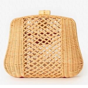 Jmaclaughing Cosi Wicker Clutch | Elegant Tan Woven Clutch